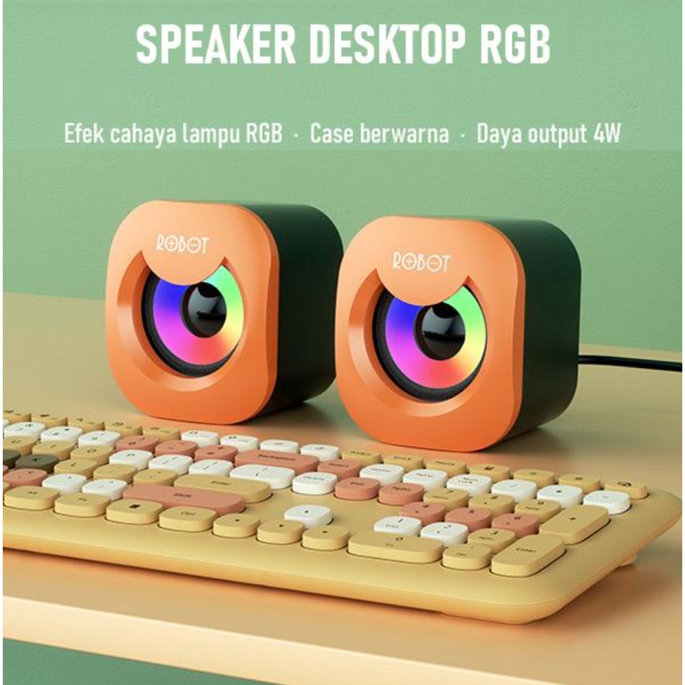 Robot RS180 Multimedia Speaker Komputer With RGB Lamp