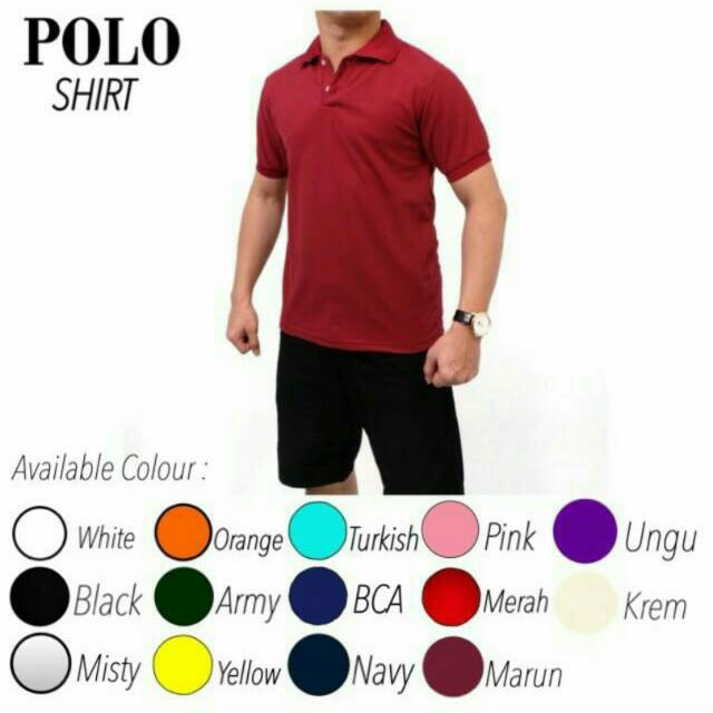 POLO SHIRT PRIA baju kaos kerah polos / kaos berkerah bahan katun lacos murah-4