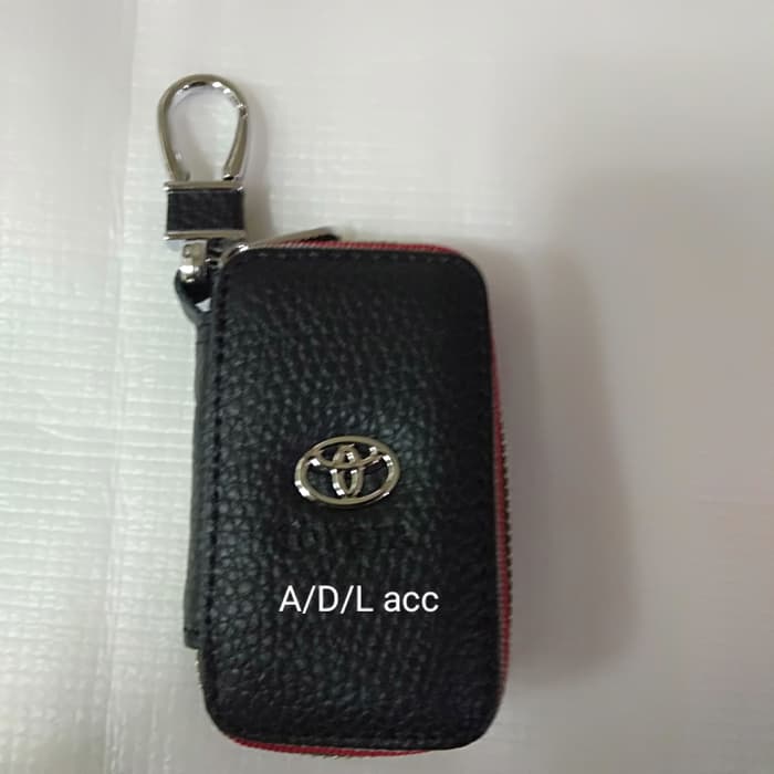 Dompet kulit Stnk mobil plus gantungan kunci logo lambang toyota warna hitam