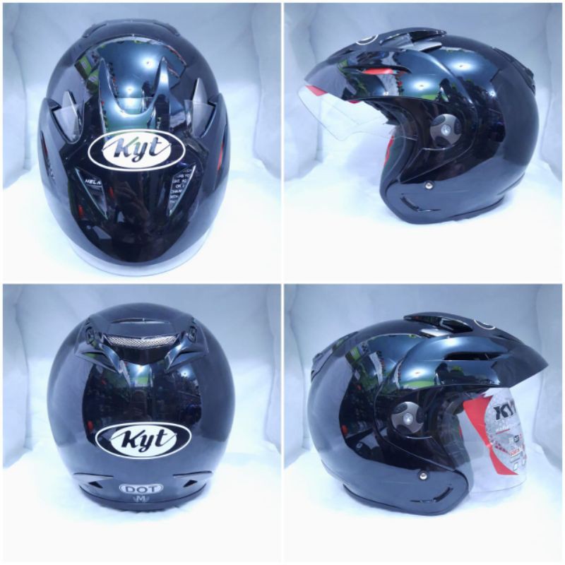 Jual Helm Half Face Helm Kyt Romeo Solid Hitam Glossy Helm Original Shopee Indonesia