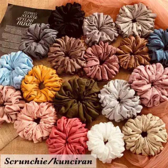 MJS 018 - Scrunchie ikat rambut cepol / kuncir rambut kain scrunchie.