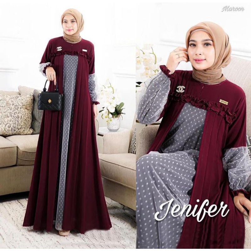 DRESS MUSLIM, Fashion Muslim, baju wanita, dress, gamis, Baju gamis, fashion wanita, Jenifer Dress