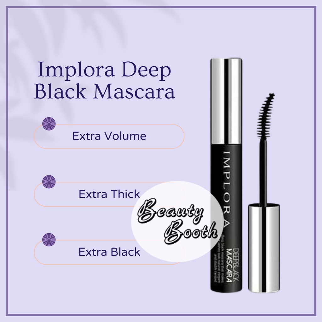 IMPLORA Deep Black Mascara 3.8gr | Maskara Black Waterproof Original