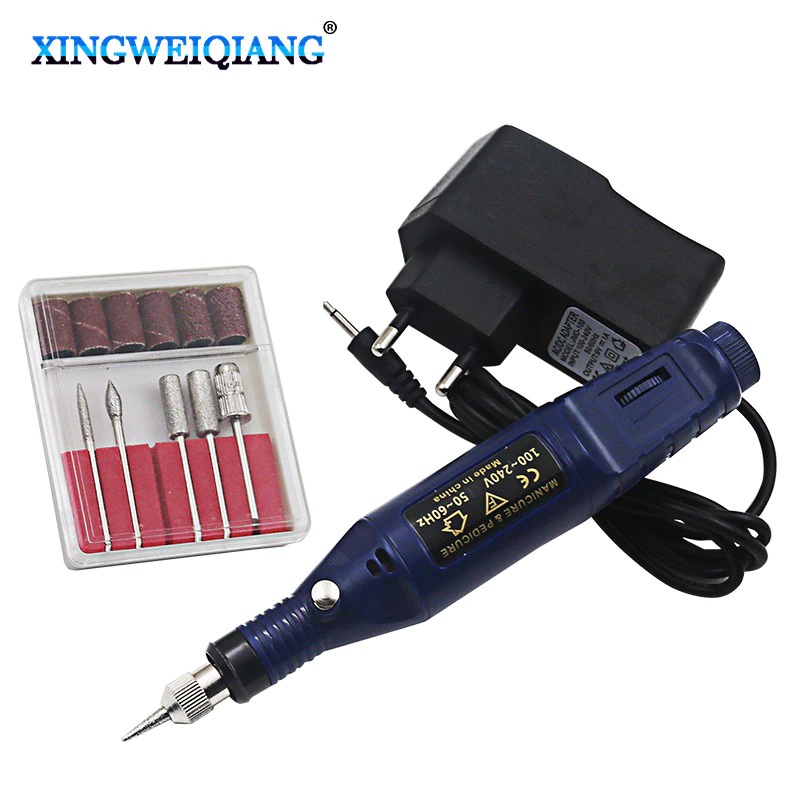 G8A xingweiqiang bor kuku nail grinder polishing electric drill 130w - kj005 - black Or-i