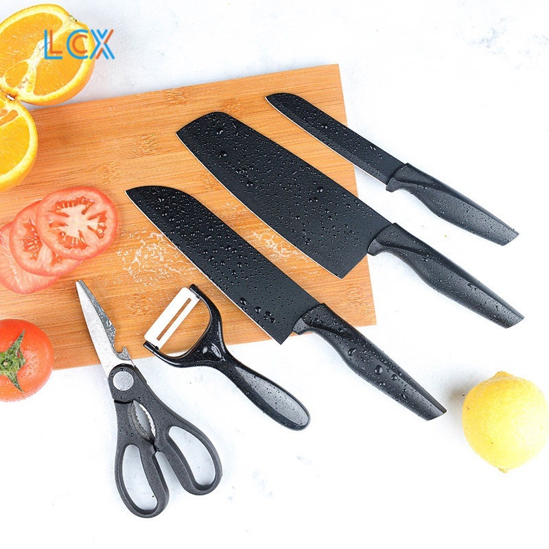 LCX Pisau Talenan Set 8 in 1 Keramik /Free Pengasah Pisau Knife Set VS-1816