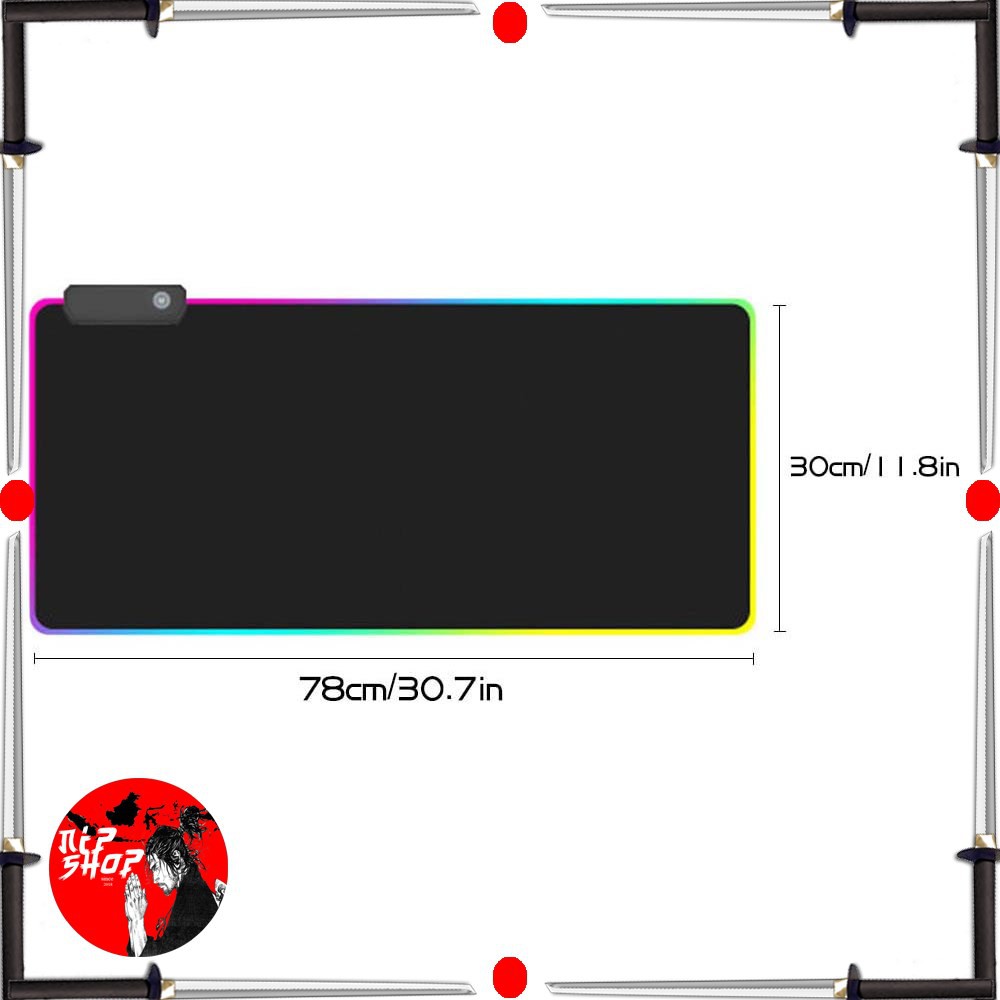 MONTIAN Gaming Mouse Pad Glowing RGB LED High Precision 300 x 780 x 4 mm - GMS-WT5 - Black