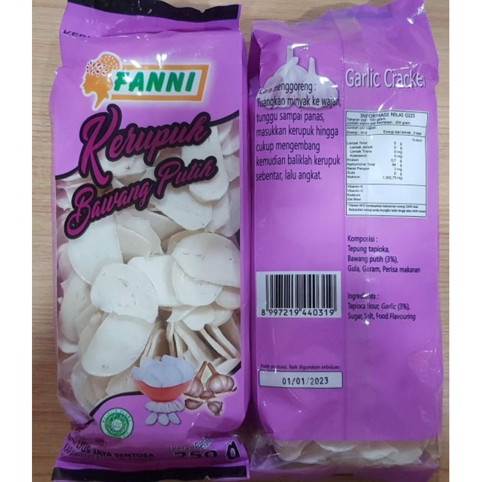 

Kerupuk Bawang Putih Fanni @250gr