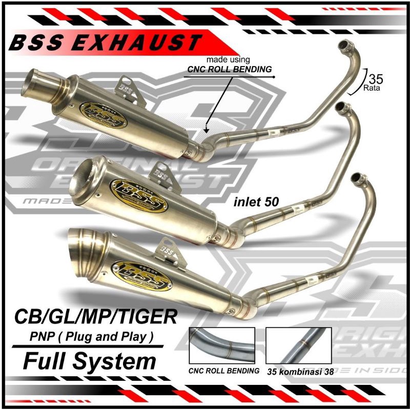 KNALPOT CB GL MP TIGER BSS MUFFLER STAINLESS