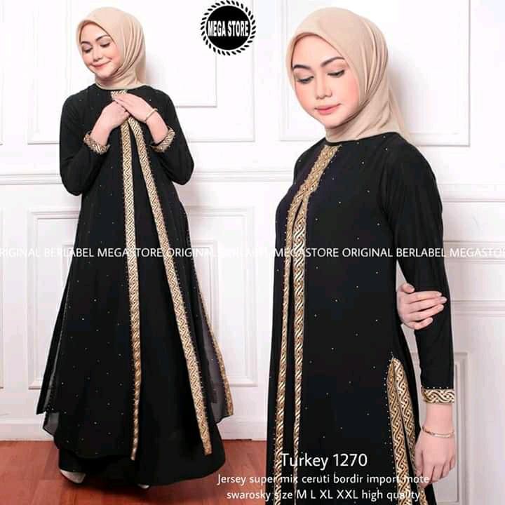 murah gamis turkey-jubah turkey- busana muslim - abaya remaja terbaru-abaya arab kekinian-abaya turki terbaru-motif sifon depan belakang