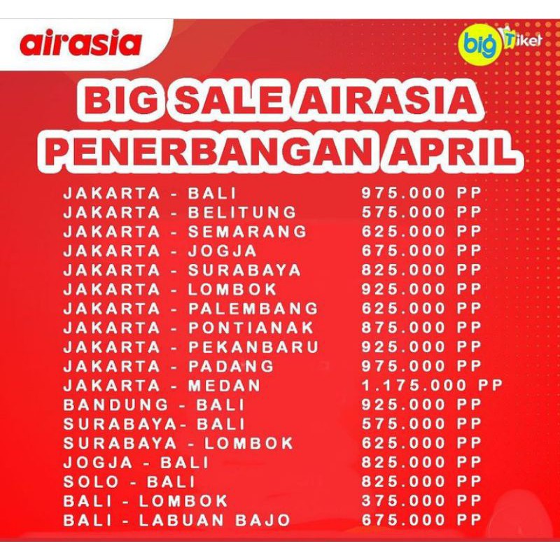 TIKET PESAWAT PROMO MURAH AIRASIA  Shopee Indonesia