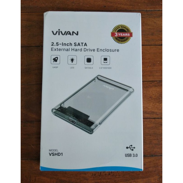HDD Enclosure 2.5" VIVAN VSHD1 Transparan