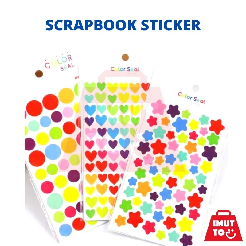 

IMUTTO STIKER BINTANG POLKADOT LOVE SCRAPBOOK STICKER