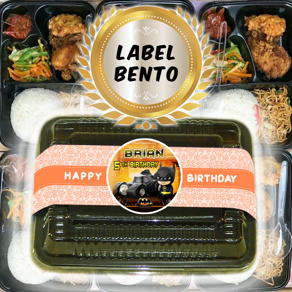 BATMAN - LABEL BENTO / LABEL AQIQAH / LABEL NASI BENTO ULTAH ULANG TAHUN