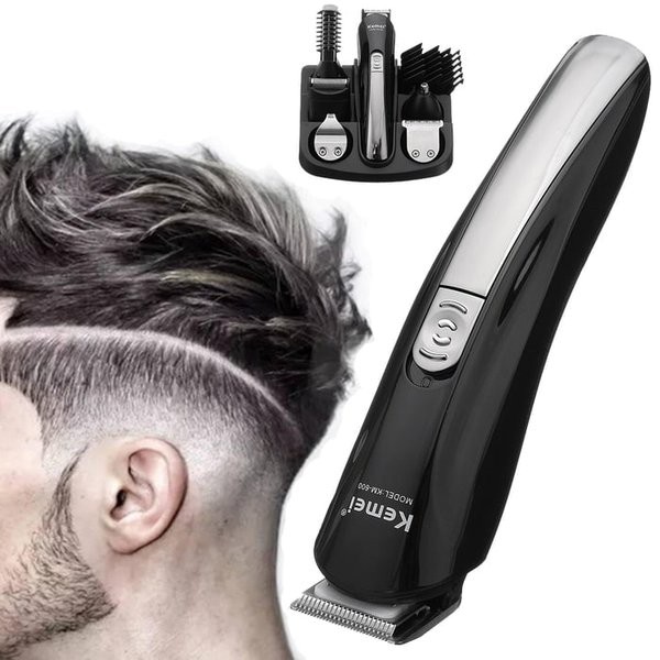 Kemei KM 600 Rechargeable 6 in 1 Hair Clipper Trimmer Beard Shaver Raz