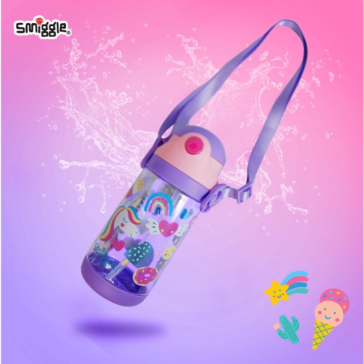 Smiggle botol minum dengan sedotan 500ml V4017