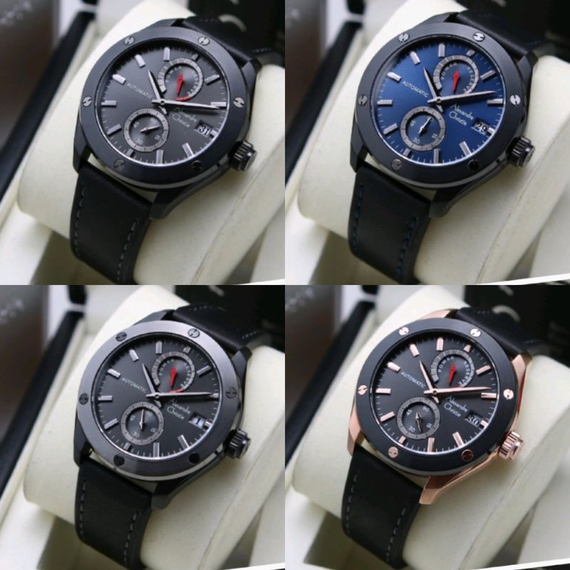 JAM TANGAN PRIA OTOMATIS ALEXANDRE CHRISTIE AC3044 AC 3044 LEATHER STRAP
