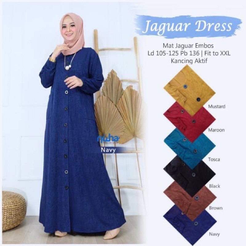 Feril Maxy - Jaguar Dress / Gamis Kaos Brukat Jumbo Busui LD110 XXXXL Arabian Brukat / R.13 - 151-5043