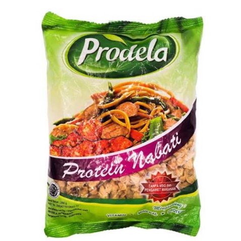 PRODELA vegan PROTEIN NABATI 250g MAKANAN SEHAT PENGGANTI DAGING ( teman makan nasi ) Proteina