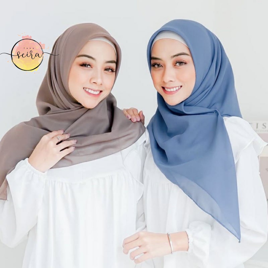 [BISA COD] Bella Square Hijab Segiempat / Kerudung Segi Empat Bella Square / Jilbab Segiempat Bela (Kain Tebal Adem Tidak Menerawang)