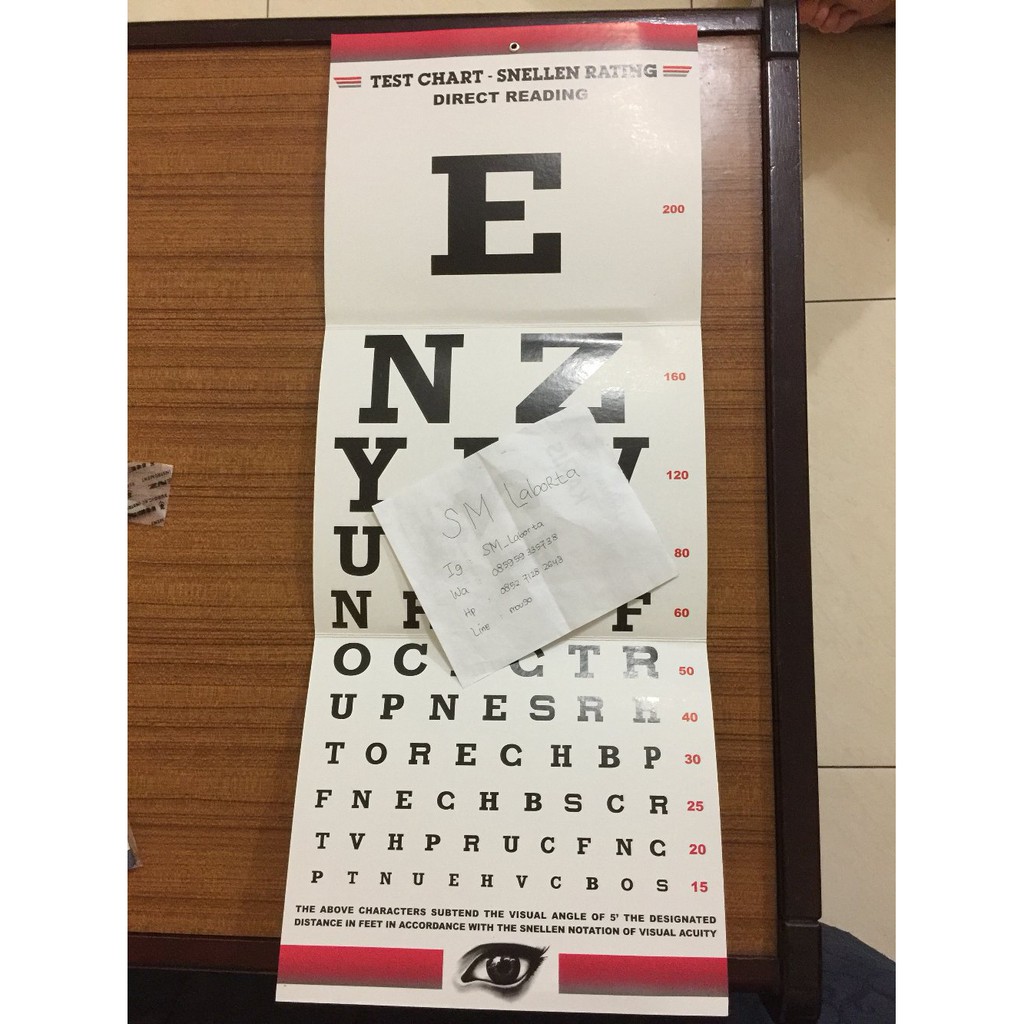 

NEW snellen chart card kartu