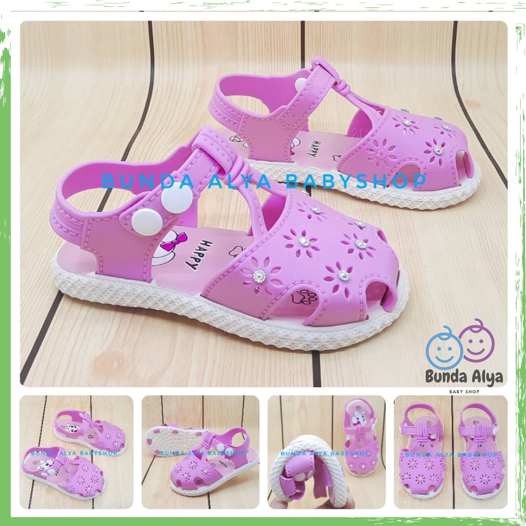 Sepatu Sendal Anak Perempuan IMPORT Usia 9 Bulan Sampai 3 Tahun UNGU Model Lucu  Sepatu Sandal Anak Cewek Karet Elastis Anti Licin Kekinian Nyaman Dipakai Size 16 Sampai  24