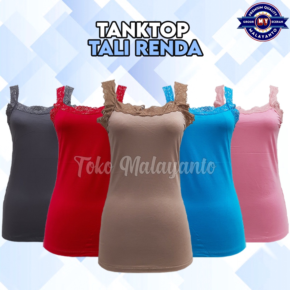 Tanktop Tali Renda Bahan Rayon Super Ukuran All Size dan Jumbo Ready stok!!-Gold/Kunyit