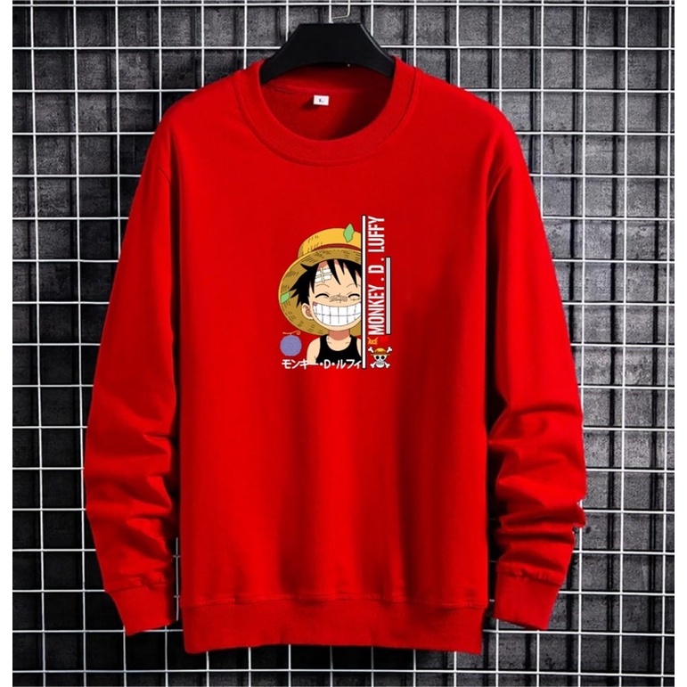 BAJU SWEATER LUFFY NYENGIR PRIA LENGAN PANJANG ATASAN COWOK SWETER PREMIUM