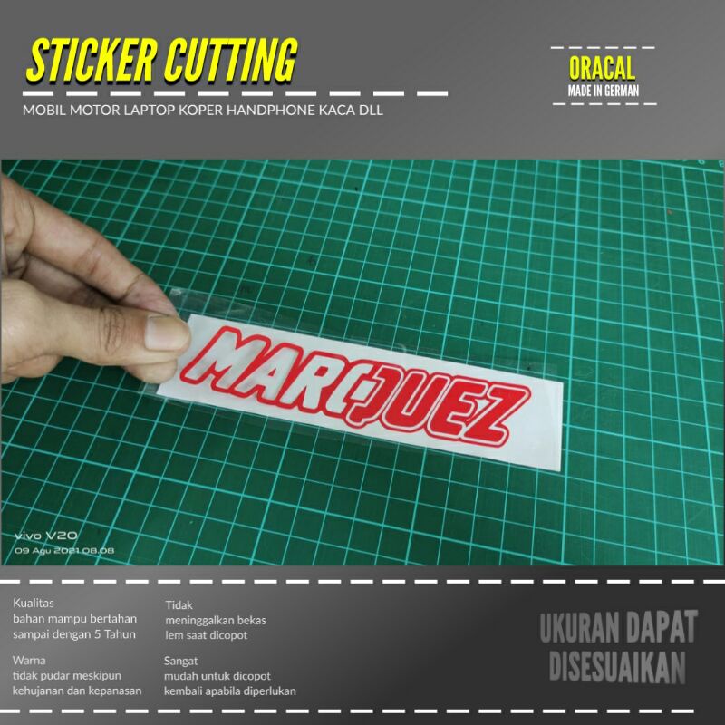 STIKER MARQUEZ CUTTING BAHAN ORACAL CUSTOM