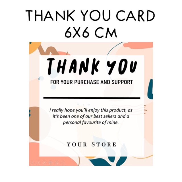 140 PCS THANK YOU CARD FREE DESGN UKURAN 6X6 / KARTU UCAPAN / THANK YOU CARD CUSTOM