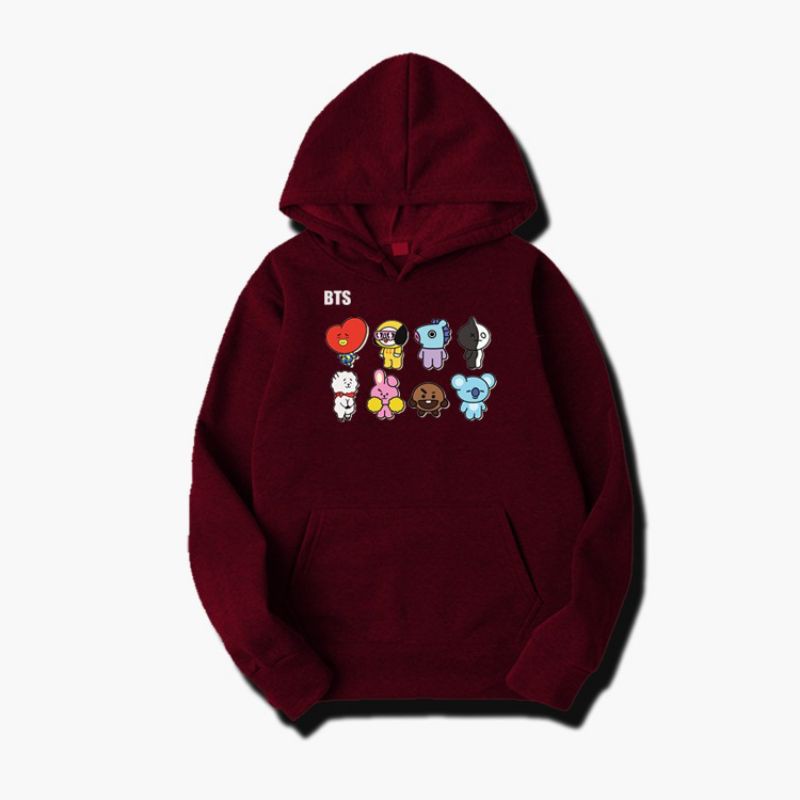 jaket hoodie anak BTS Bt21 cewek/cowok sweter anak perempuan bts