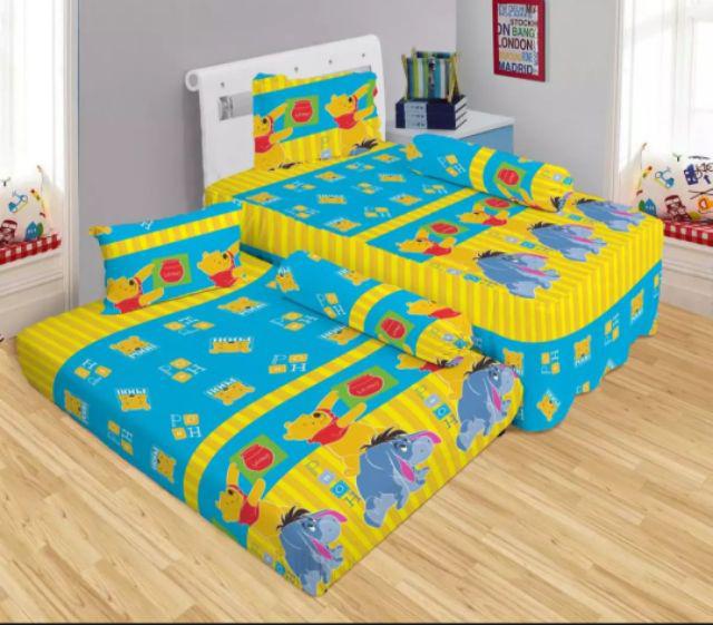 Lady Rose - Sprei 2in1 Lady Rose Sorong Winnie The Pooh Biru