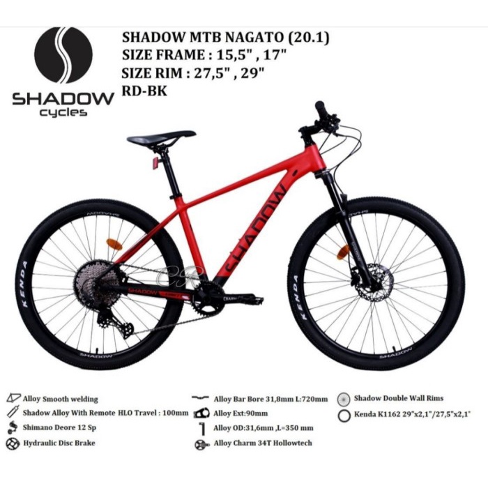 Sepeda Gunung SHADOW NAGATO 12 SP HYDRAULIC MTB 27,5 Inch BY UNITED