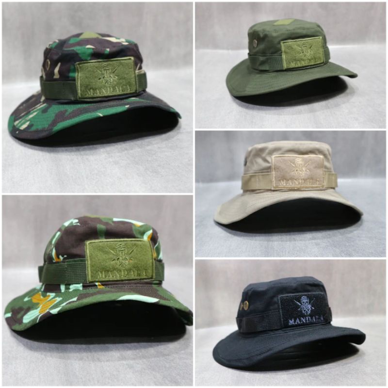 TOPI RIMBA TACTICAL PREMIUM MANDALA / TOPI RIMBA BRIMOB / TOPI RIMBA TNI MALVINAS / TOPI RIMBA CREAM