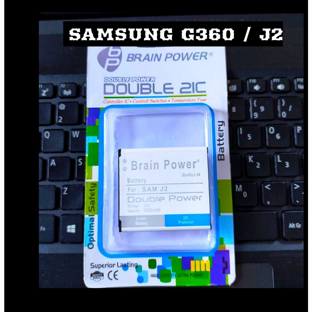 BRAIN POWER Battery Baterai Batre Samsung G360 J2 J200 - Batre Samsung J2 2015 - Double Power 2IC - Baterai J2 - PUTRA JAYA ACC