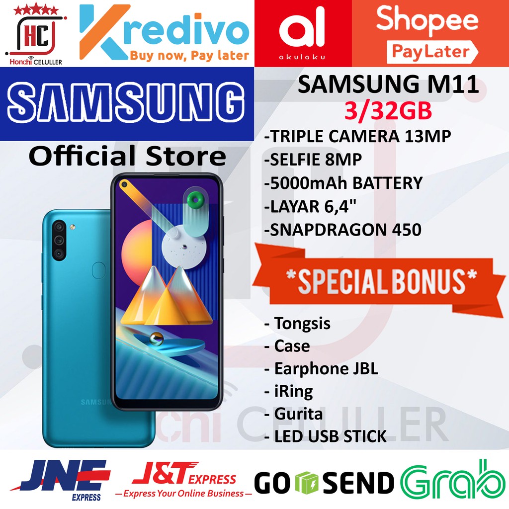 SAMSUNG M11 3/32GB GARANSI RESMI SEIN ORIGINAL FULL BONUS