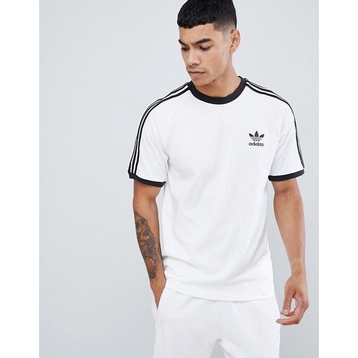 Baju Kaos Adidas Black List Putih California Logo Bordir