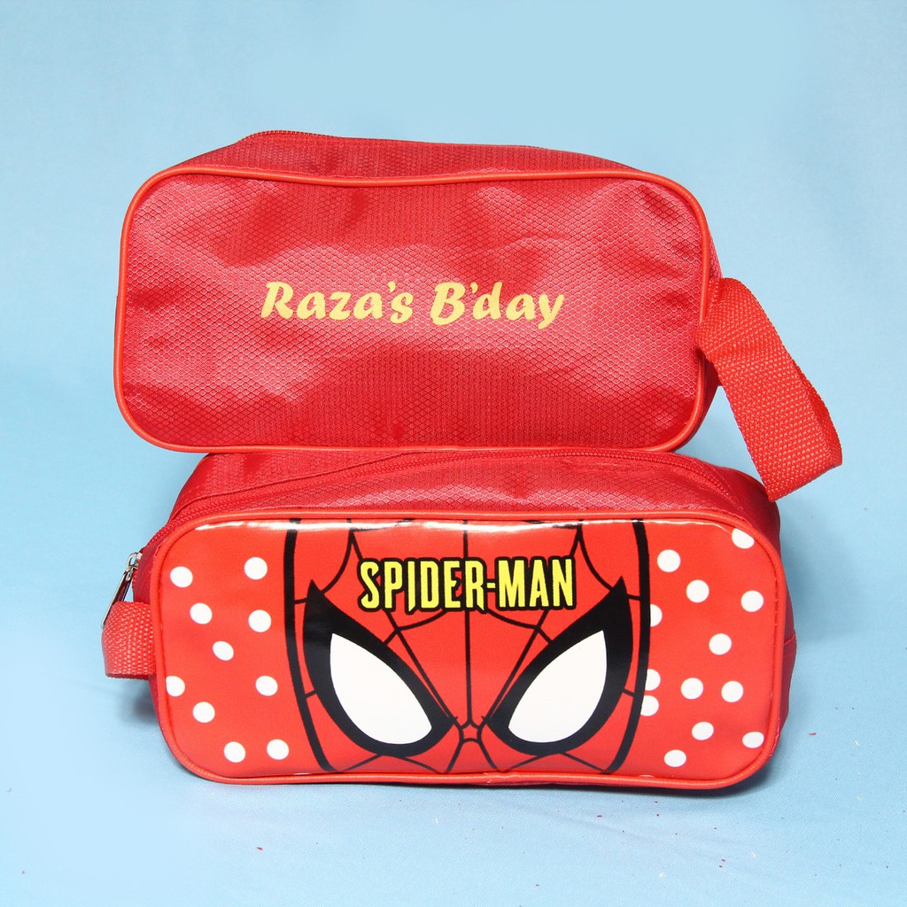 TOKOGROSIRAN.ID - KOTAK PENSIL ANAK COWOK SPIDERMAN MUKA SUPERHERO PENCIL CASE PREMIUM MURAH