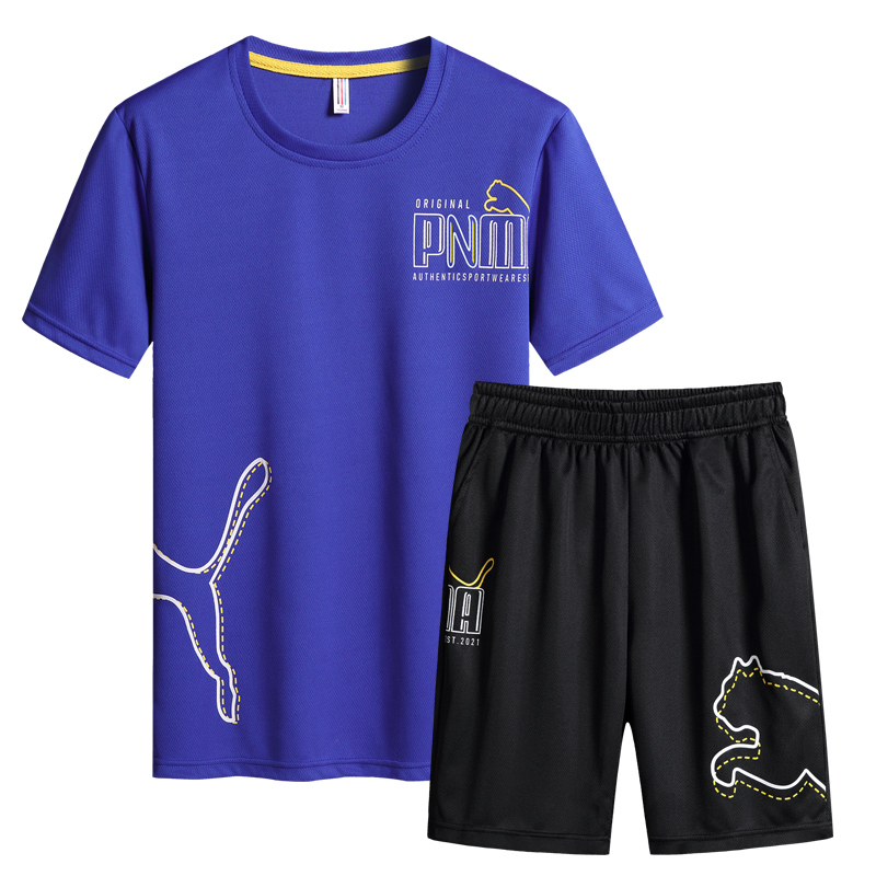 Baju Olah Pria Men's Sport Set Vest Shirt Shorts Set Kaos Round Neck &amp; Celana Pendek Pria TZ20121