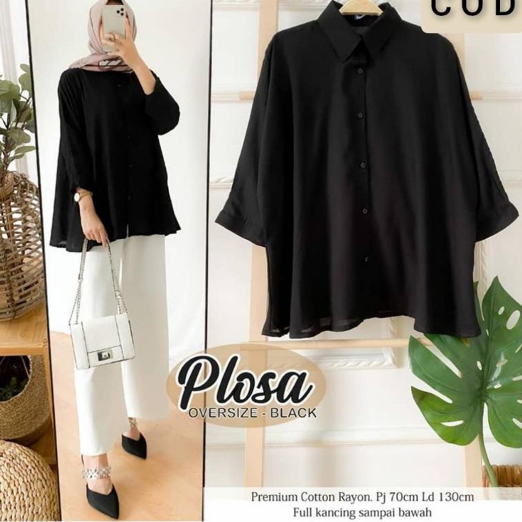 Kemeja Wanita Jumbo LD 130 XXXL / Kemeja Polos Oversize "ETB. 8682"