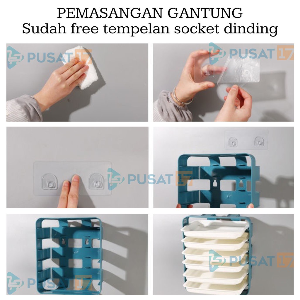 COD -SM88 - RAK SAYUR 6 SUSUN SERBAGUNA RAK DAPUR PLASTIK RAK DINDING DAPUR KITCHEN FOOD RACK