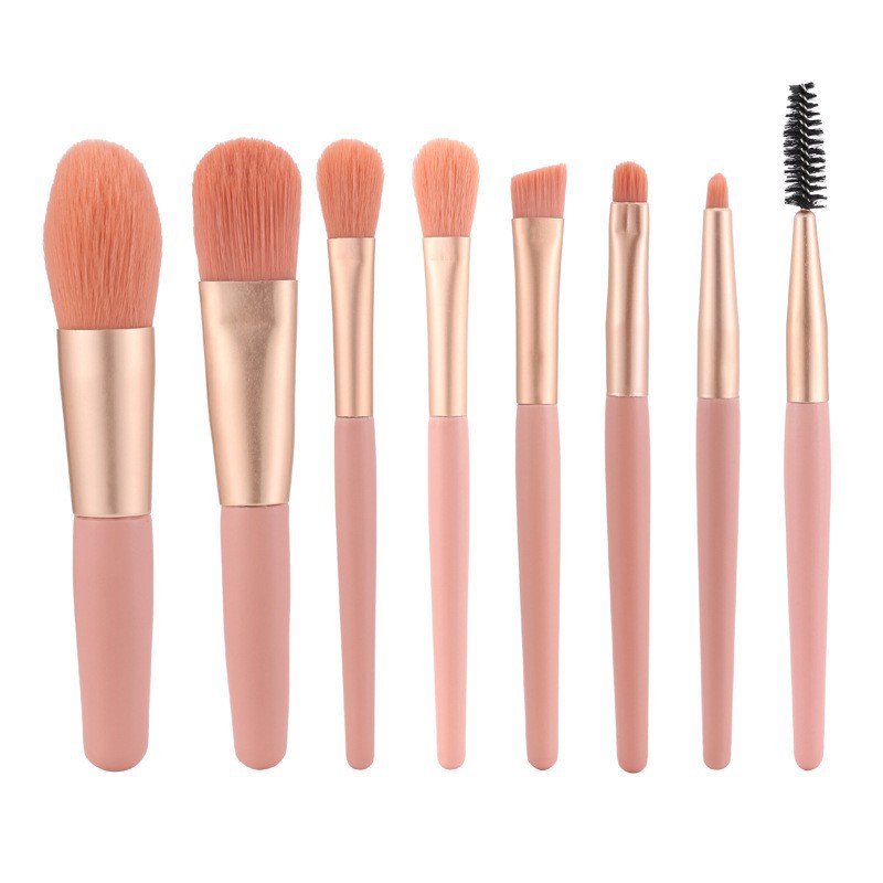 GO! KM334 Kuas Set Make Up 8pcs Set Mini Travel MakeUp Brush halus lembut cod