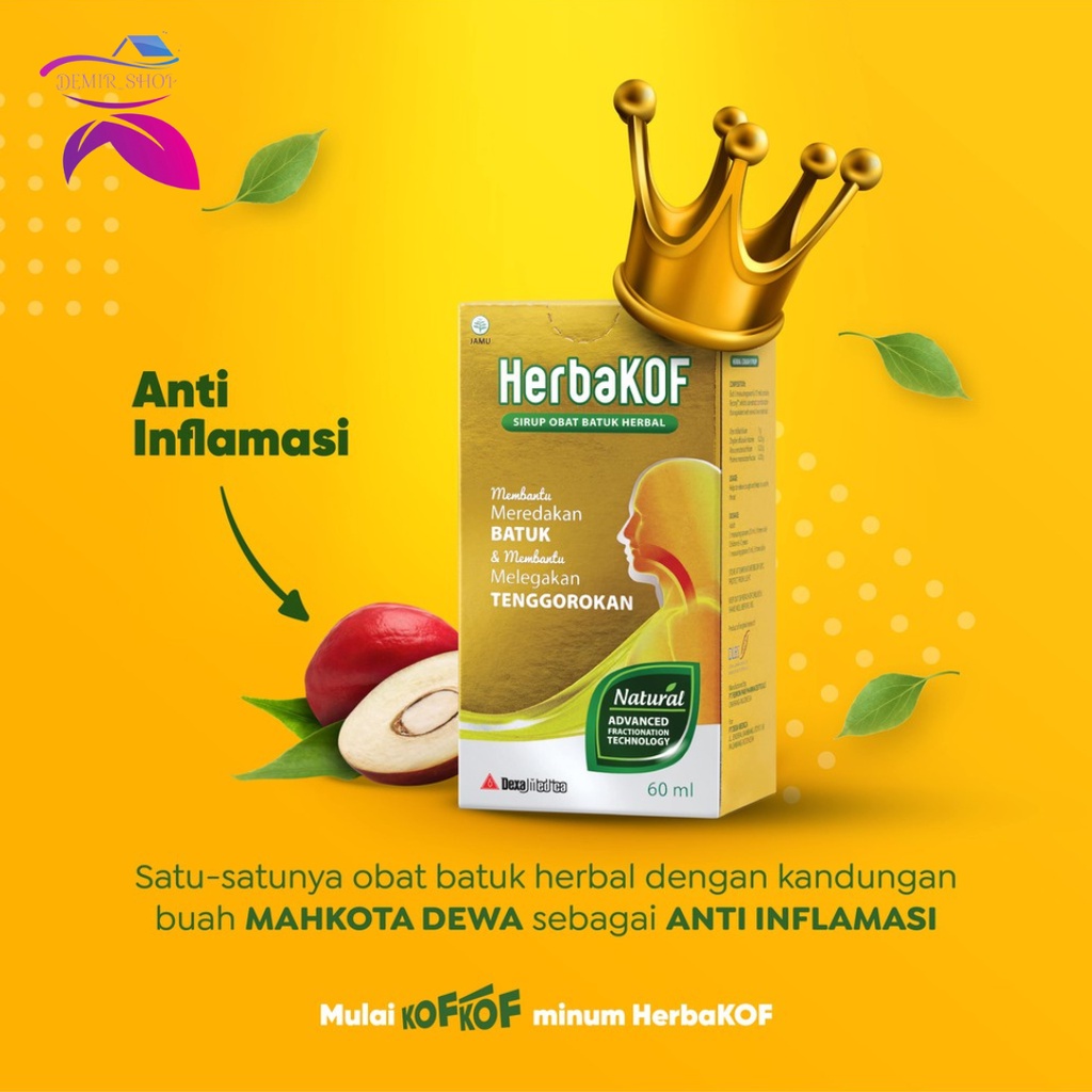 Herbakof Obat Batuk Herbal 60 mL &amp; 100 mL / Batuk Kering &amp; Berdahak