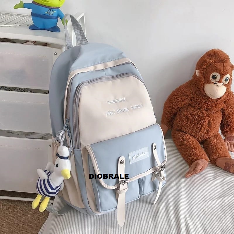 Diobrale - Tas Ransel Wanita Terbaru 2023 Fashion Kekinian Korean Style Sekolah SD SMP SMA Backpack Sekolah Murah Terlaris