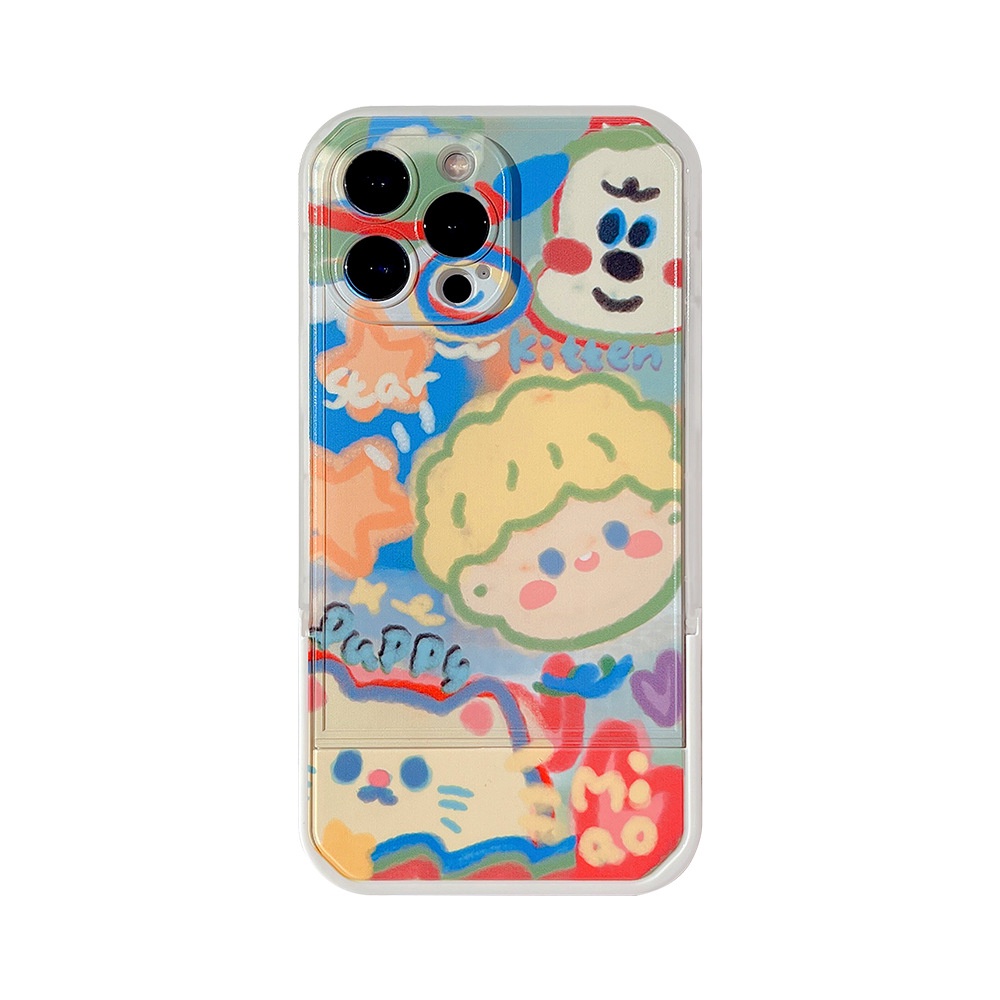 IPHONE Pecinta Kartun Gadis Dan Cowok Pasangan Tak Terlihat Holder Phone Case Cover Untuk Iphone7 8 PLUS X XR XS 11 12 13 14 PRO MAX SE 2020