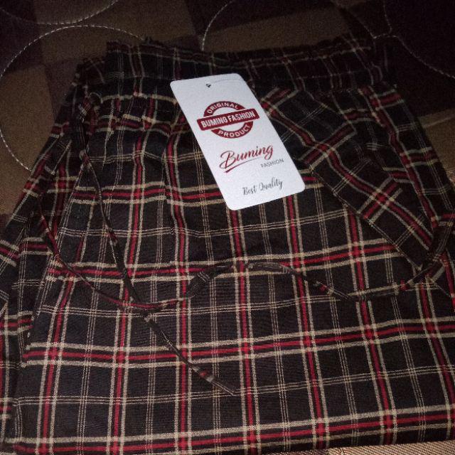  Celana  tartan motif  kotak  Baggy  REVA ZARRA tartan pants  