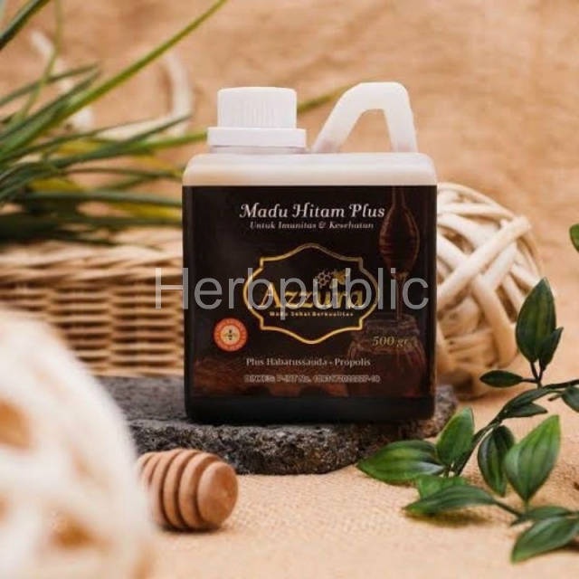 

Madu Azzura Madu Hitam Pahit Plus Propolis Habatussauda 500 gr