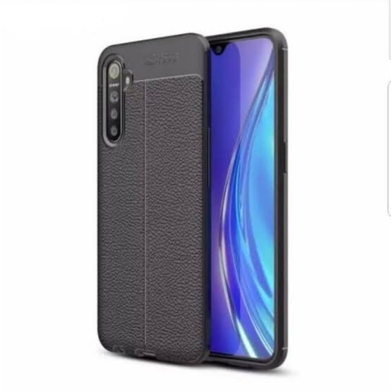 SILIKONE AUTO FOKUS LEATHER CASE KULIT BLACK FOR REALME NARZO