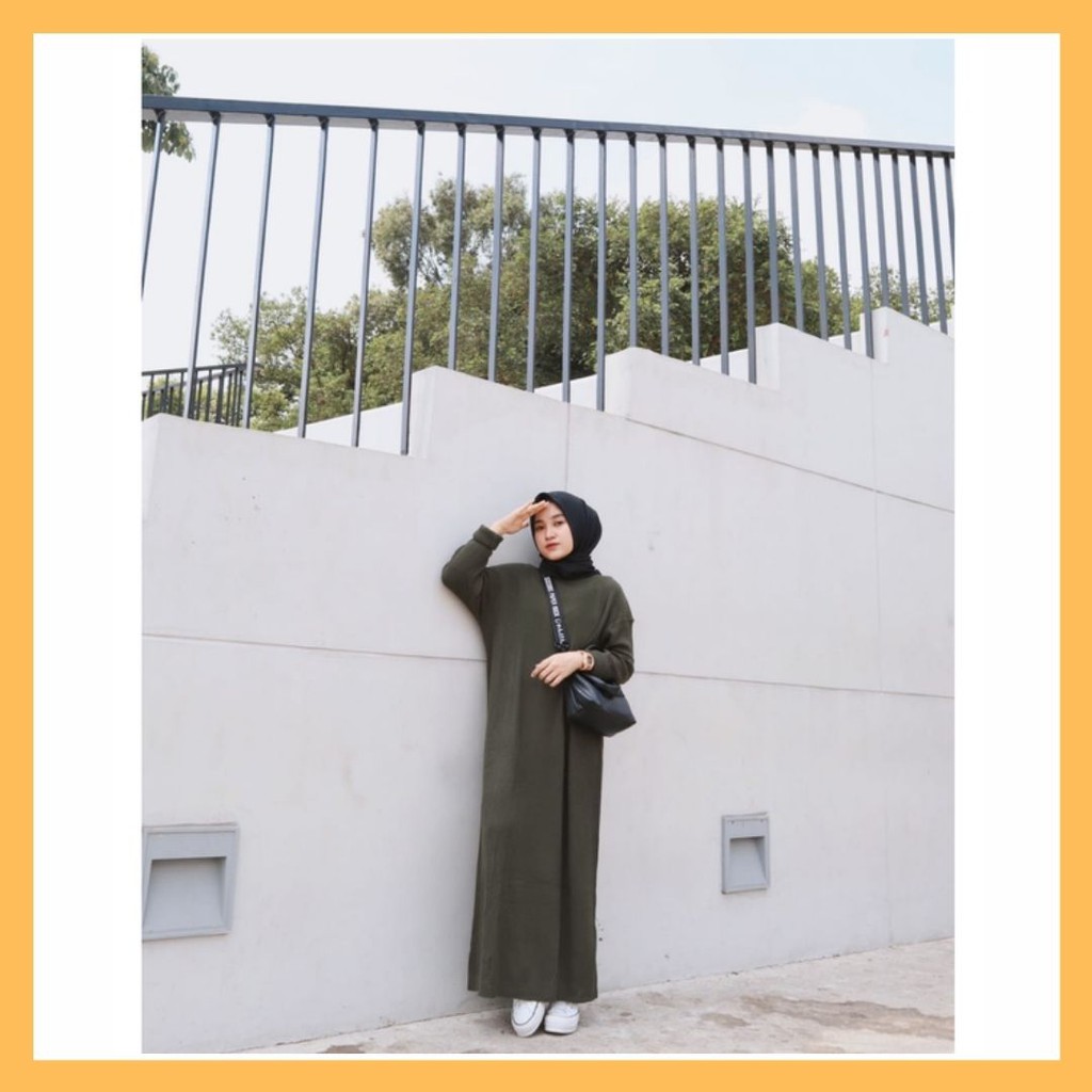 MEDARI LONG KNIT / LONG DRESS RAJUT / FASHION MUSLIM WANITA / BAJU RAJUT LONG DRESS / GAMIS RAJUT