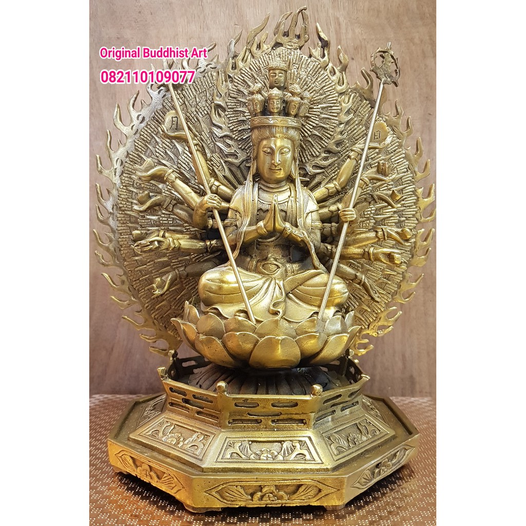dewi kwan im seribu tangan logam kuningan