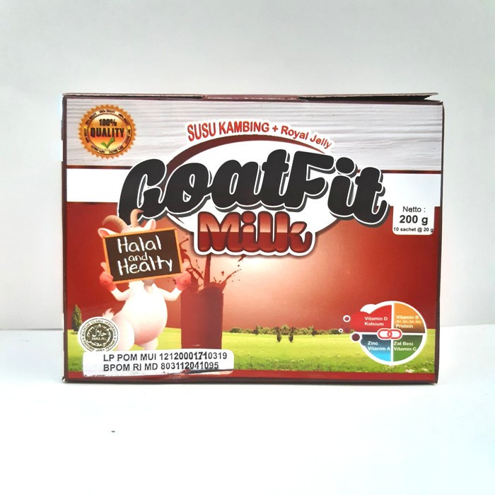 

Goatfit Milk Rasa Coklat isi 10 Sachet | Susu Kambing Plus Royal Jelly